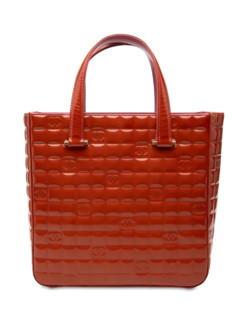 CHANEL Pre-Owned 2002-2003 CC Chocolate Bar Patent tote bag Orange FKP1MN4YZ3UDZTFM