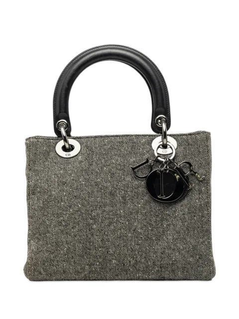 Christian Dior Pre-Owned 1998 Medium Tweed Lady Dior satchel Grey BZCXWA7BZHXF81K1