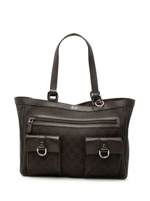 Gucci Pre-Owned 2000-2015 GG Denim Abbey D Ring Pocket tote bag Brown 748H5DFFO36L06ZA
