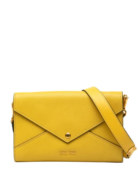 Miu Miu Pre-Owned 2010-2026 Goatskin Madras Envelope crossbody bag Yellow ADDOBBFVSTI3WAKR