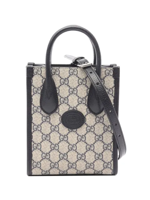 Gucci Pre-Owned 2016-2026 Mini GG Supreme Interlocking G satchel Neutrals M8XLCXKADZVGMPI0