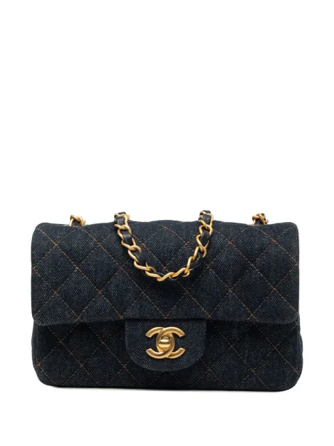 CHANEL Pre-Owned 2021-2026 Mini Rectangular Quilted Denim Flap crossbody bag Blue 14ML9R1QW81ZXFMC