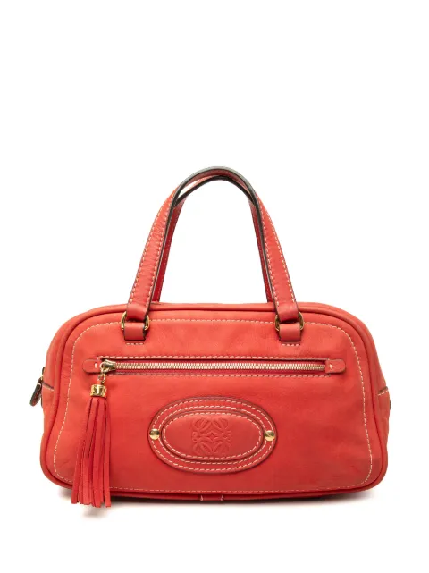 Loewe Pre-Owned 2008 Nubuck Anagram Madrid Fringe handbag Red 534FON2GH3NL33JP