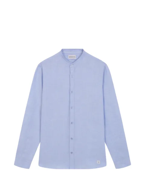 NOWADAYS grandad-collar linen shirt Blue NAM0108D3