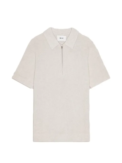 NN07 Hansie quarter-zip polo shirt White 2526600622