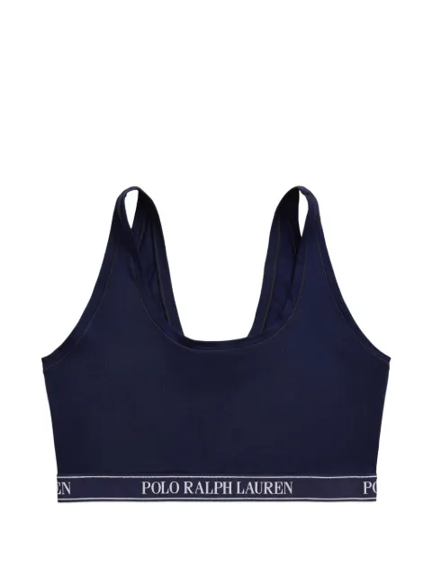 Polo Ralph Lauren logo-waistband cropped top Blue 298912567005