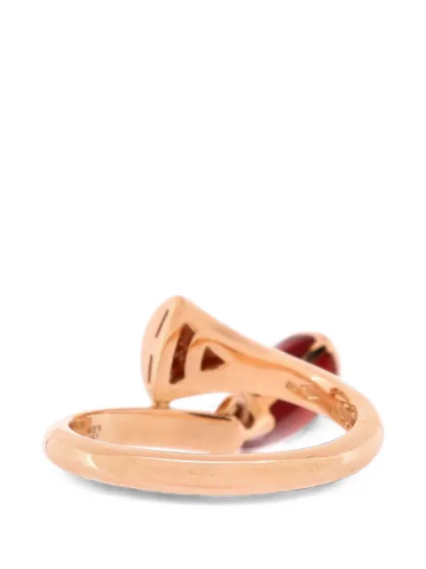 Bvlgari Pre-Owned Divas' Dream Charm 18K Rose Gold with Carnelian and Diamonds ring Pink 01OGF5WJAEVR9CFD