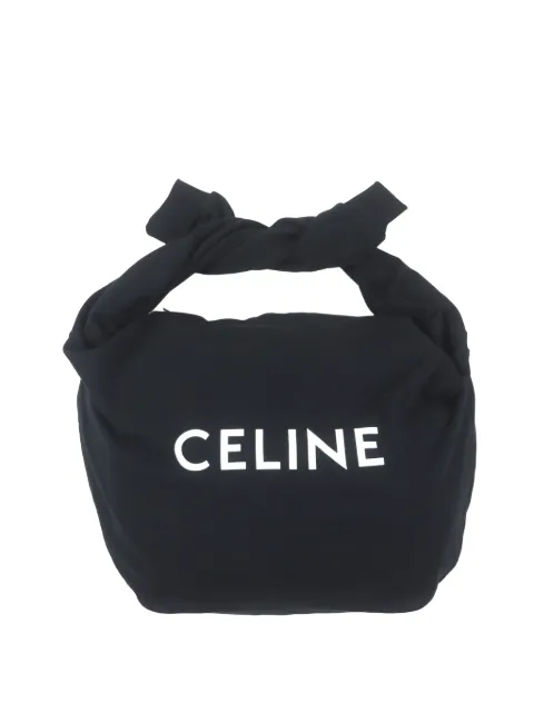 Celine Pre-Owned 2018-2026 Cotton Logo Sweat Knotted shoulder bag Black 6MPOFR1M3HW1N3G1