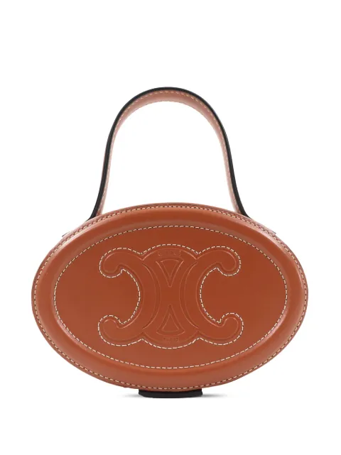 Celine Pre-Owned 2022 Calfskin Cuir Triomphe Oval handbag Brown MKL2I5FL8U3XRYID