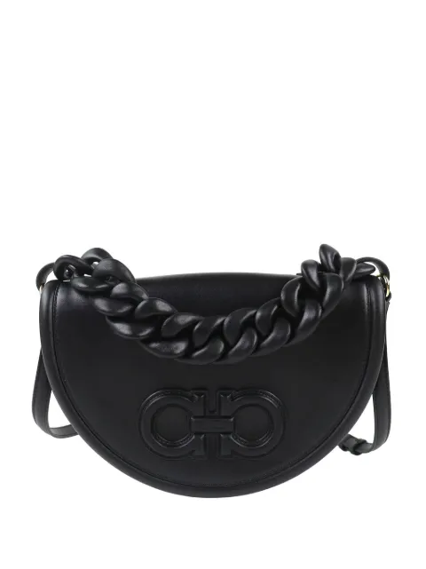 Ferragamo Pre-Owned 2021-2026 Calfskin Aura Crescent satchel Black 1RJ5BGLK9O0XP928