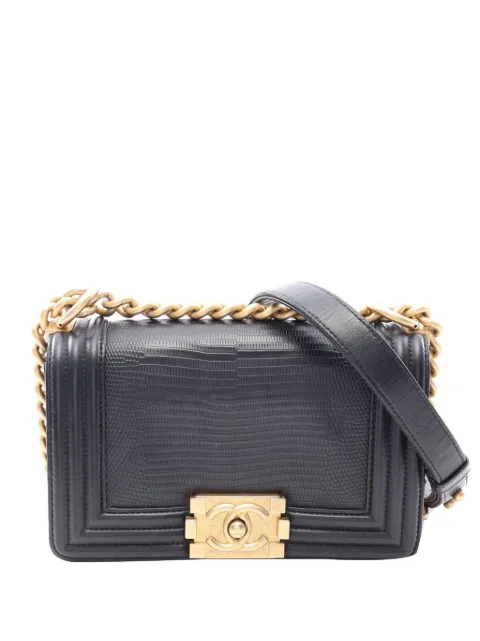 CHANEL Pre-Owned 2017-2018 Small Embossed Calfskin Boy Flap crossbody bag Black KIQZ1GEBTIVSJ1ZJ