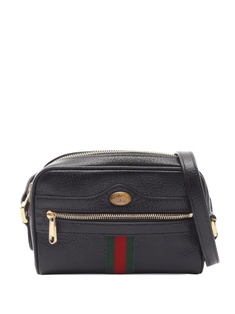 Gucci Pre-Owned 2000-2015 Mini Calfskin Web Ophidia crossbody bag Black GULUDRAPVIC3MF57