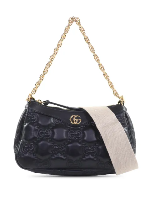 Gucci Pre-Owned 2016-2026 Small Leather GG Matelasse satchel Black DEFJKHTH5XY1MN4I