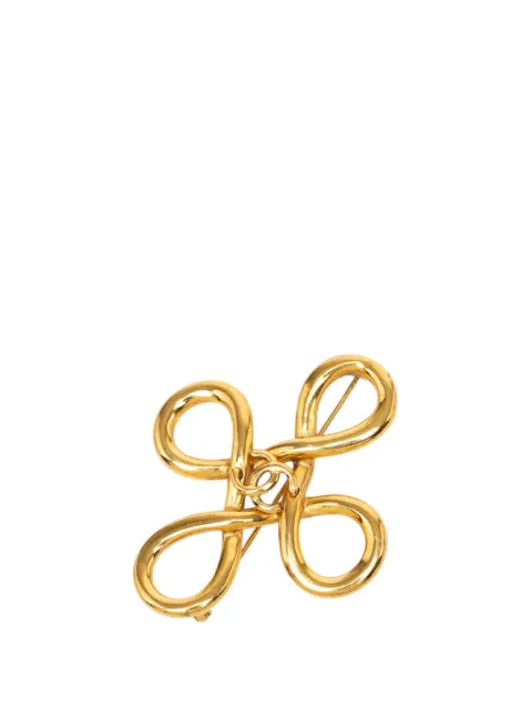 CHANEL Pre-Owned 1970-1980 CC Gold Plated Infinity Knot Back Pin Brooch costume brooch Gold OSKNBJZ1200RIO8B