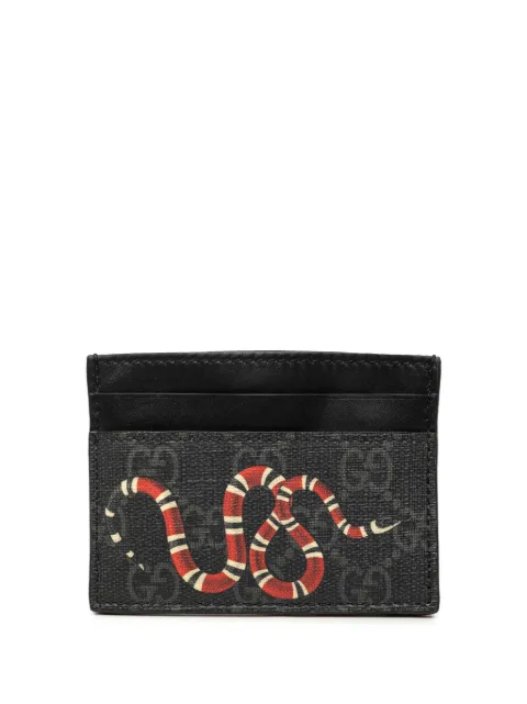 Gucci Pre-Owned 2016-2022 GG Supreme Kingsnake card holder Grey LCIOUPKMTAIVZR3C