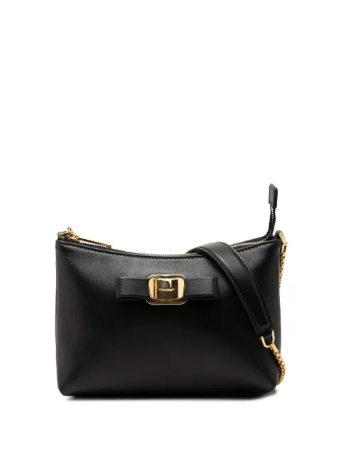 Ferragamo Pre-Owned 2010-2026 Mini Leather Vara Bow Chain crossbody bag Black S5WZG3L4P7HXEIF3