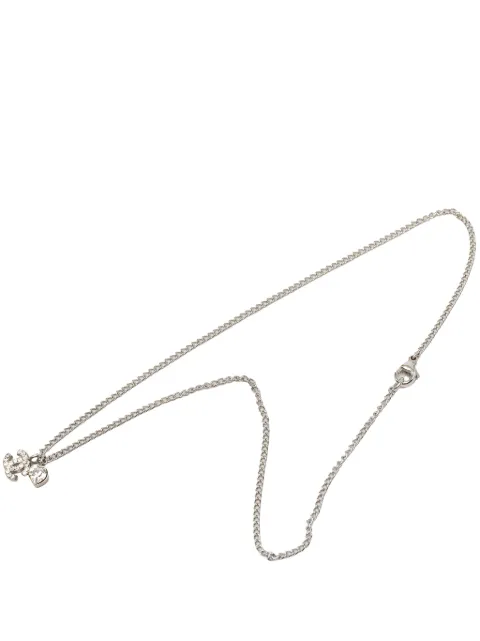 CHANEL Pre-Owned 2003 CC Brass and Strass Mini Heart Pendant Necklace costume necklace Silver SFY1OWOXW7COSR41