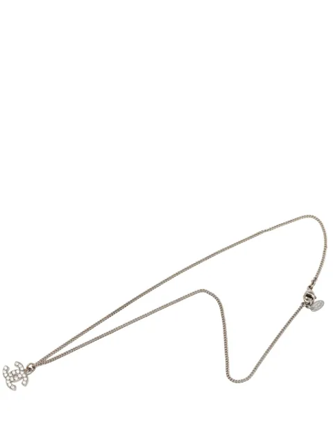 CHANEL Pre-Owned 2010 CC Brass Strass Pendant Necklace costume necklace Silver NYJKGHLRUY1B1904