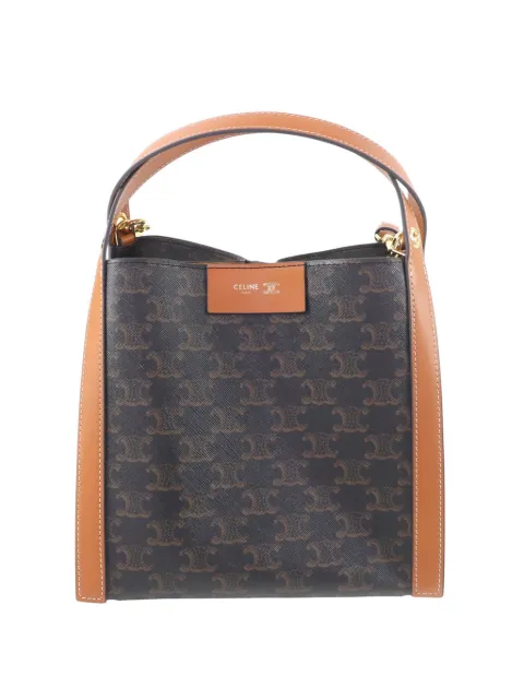 Celine Pre-Owned 2025 Small Triomphe Coated Canvas Cube satchel Black C40BF03UF7N9IMT0