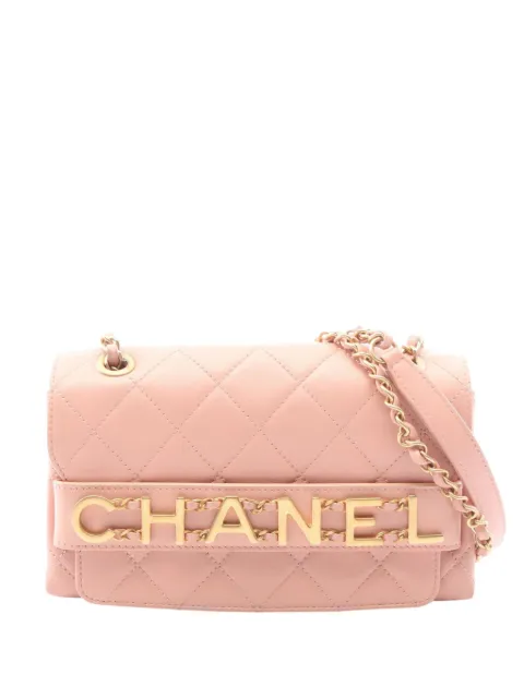 CHANEL Pre-Owned 2019 Small Quilted Calfskin Enchained Flap crossbody bag Pink FJCPWBFTNOWFSLLG