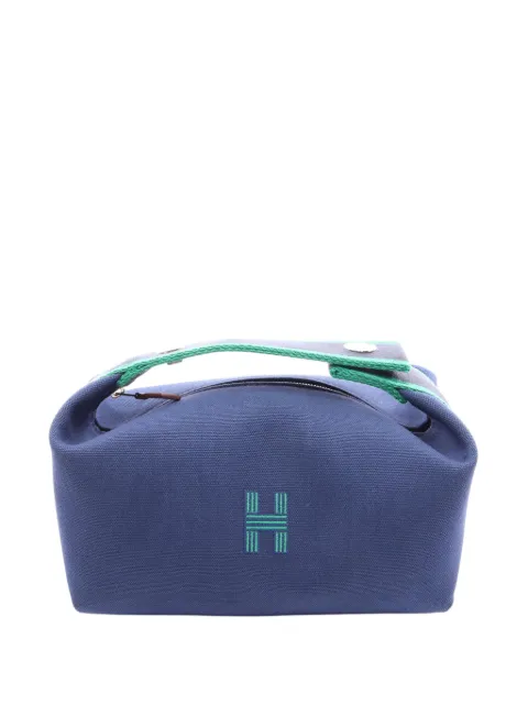 Hermès Pre-Owned 2000-2015 Small Toile Bride A Brac Case vanity bag Blue UR4NCZ59E5VVJOJA