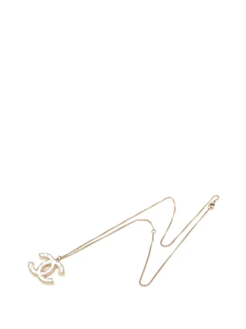 CHANEL Pre-Owned 2017 CC Gold Plated Quilted Pendant Necklace costume necklace Gold PT3R8SK9FXXWKM1K