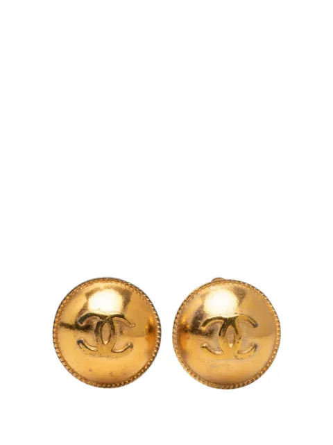 CHANEL Pre-Owned 1995 CC Gold Plated Button Clip on Earrings costume earrings Gold 2G7Y4YMRCHZ6T57P
