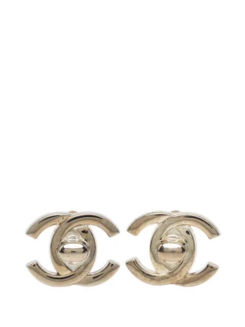 CHANEL Pre-Owned 1997 CC Brass Turnlock Clip On Earrings costume earrings Silver IIALBZRY7S741RRB