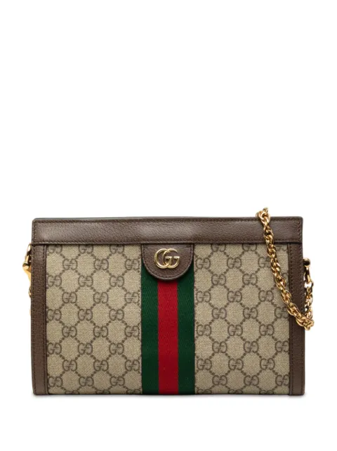 Gucci Pre-Owned 2000-2015 Small GG Supreme Web Ophidia Chain crossbody bag Neutrals QJPR6BS9GG9RSEOW