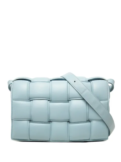 Bottega Veneta Pre-Owned 2012-2026 Nappa Intrecciato Padded Cassette crossbody bag Blue 3Y365I040KKA72KK