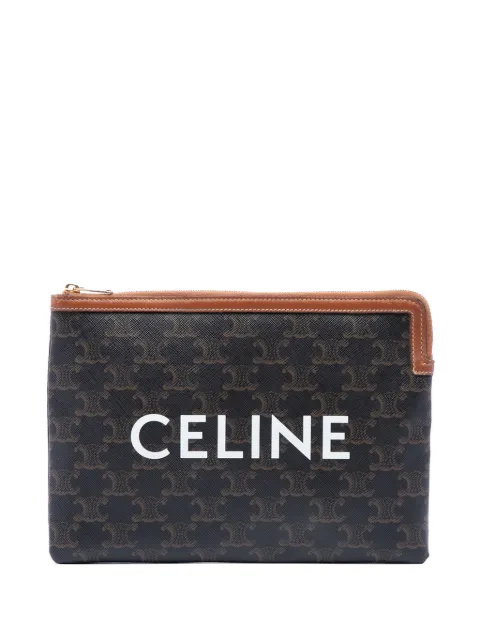 Celine Pre-Owned 2020 Small Triomphe Coated Canvas clutch bag Brown O0TLZ04D3MY0LHHN