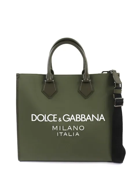 Dolce & Gabbana Pre-Owned 2010-2026 Large Nylon Logo Edge Shopper satchel Green YW5ZC6N9BR9EMZMP