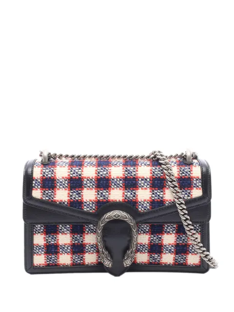 Gucci Pre-Owned 2016-2026 Medium Tweed Check Dionysus shoulder bag Black BAJWOZRF284AFNAA