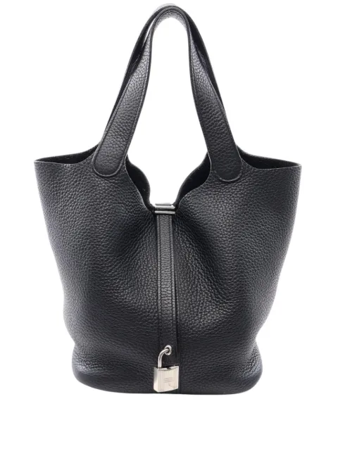Hermès Pre-Owned 2016 Clemence Picotin Lock 22 handbag Black 7AK0E6XAU128ZGGT