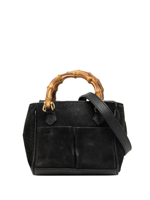 Gucci Pre-Owned 20th Century Mini Suede Bamboo satchel Black 6K19445BFD2C7PPR