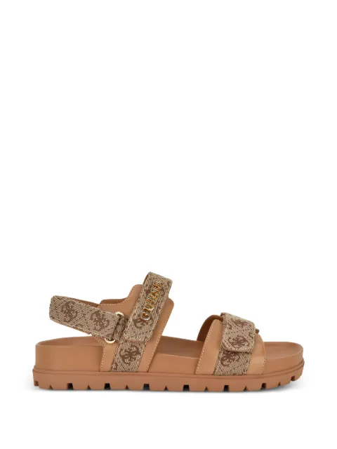 GUESS USA Florizy2 monogram-print touch-strap sandals Brown FLORIZY2