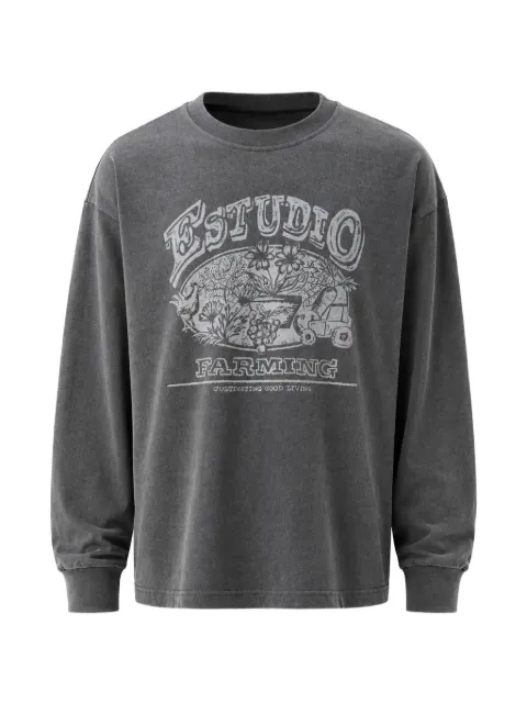estudio niksen Farming graphic-print sweater Grey SS264005