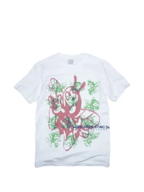 Slinky graphic-print T-shirt White WORKHARDSTINGSWEETTSHIRT