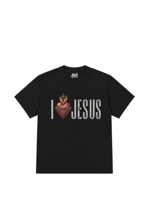 Melt graphic-print T-shirt Black MS5443