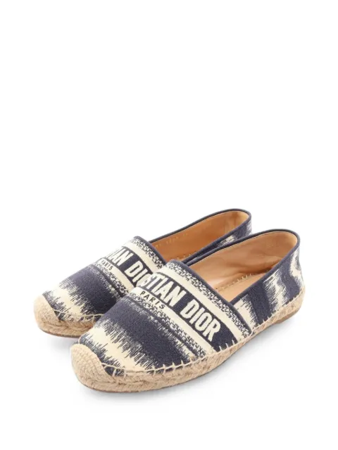 Christian Dior Pre-Owned 2000s Granville logo-embroidered flat espadrilles Blue 1102875