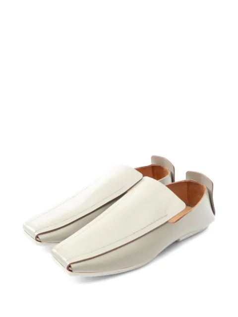 Jil Sander Pre-Owned 2010s square-toe leather loafers Grey 1100149