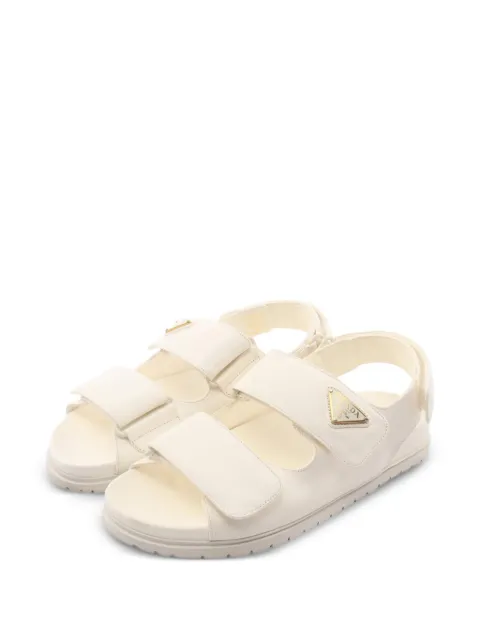 Prada Pre-Owned Triangle logo touch-strap sandals White 1104412