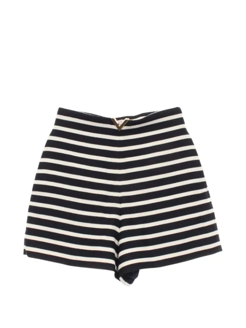 Valentino Garavani Pre-Owned 2010s VLogo striped mini shorts Black 1088302