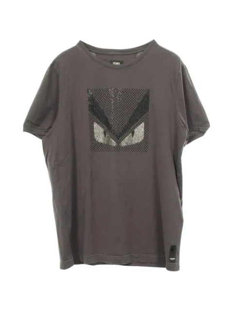 Fendi Pre-Owned 2000s Monster rhinestone-embellished T-shirt Grey 1102758