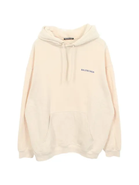 Balenciaga Pre-Owned 2000s logo-print cotton hoodie Neutrals 1101610