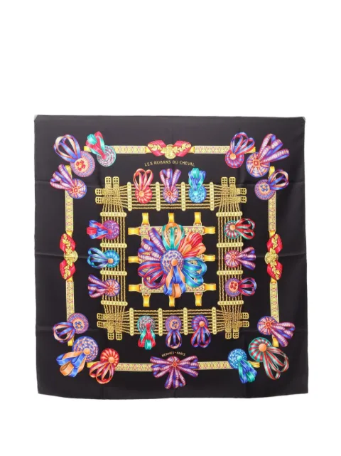 Hermès Pre-Owned 2010s 90 Carré Les Rubans du Cheval scarf Black 1100471