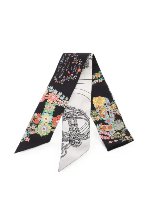 Hermès Pre-Owned 2010s Brides de Gala en Fleurs scarf Black 1098558