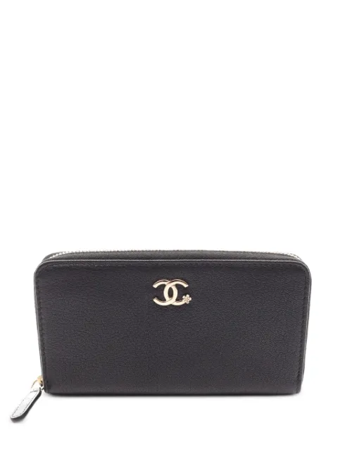 CHANEL Pre-Owned CC logo-plaque zip wallet Black 110411526514704
