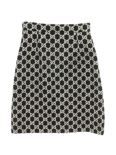 Gucci Pre-Owned 2010s GG pattern tweed mini skirt Black 1101646