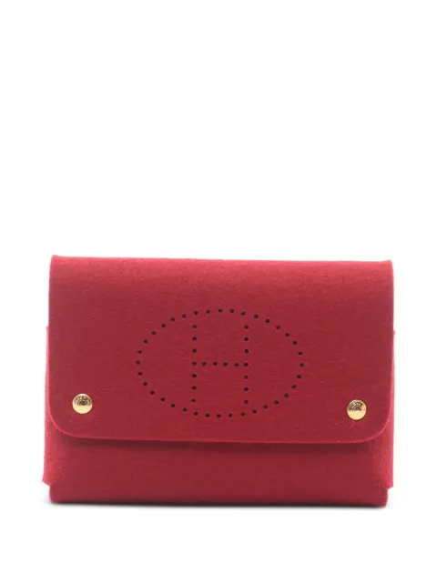 Hermès Pre-Owned 2010s GM Etui Cartes felt pouch Red 1104174